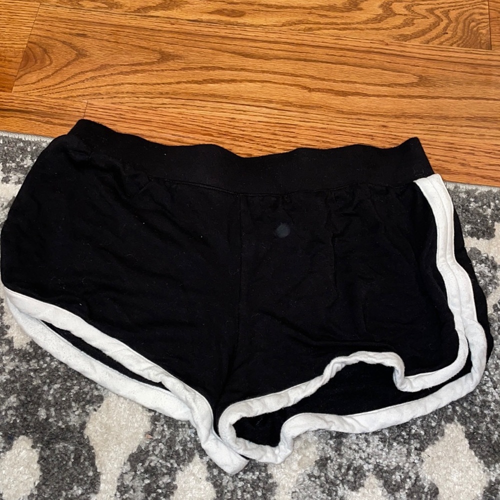 black and white shorts